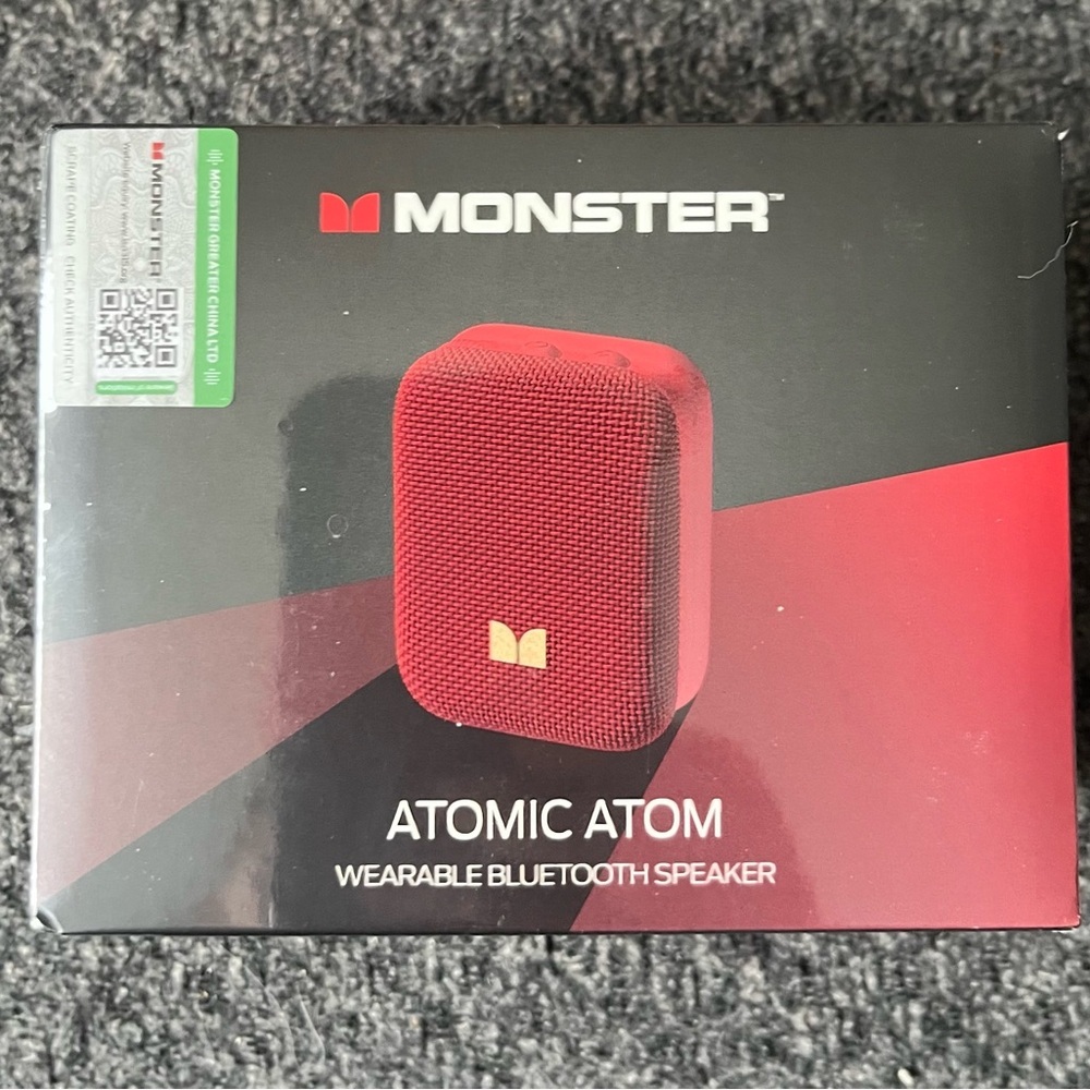 Atomic Atom Red Wearable Bluetooth Speaker